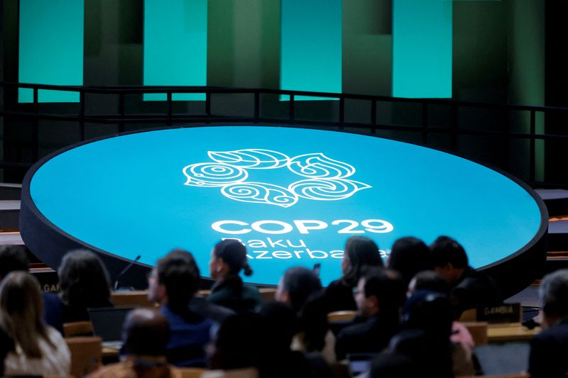 © Reuters. FILE PHOTO: A view during a closing plenary meeting at the COP29 United Nations Climate Change Conference, in Baku, Azerbaijan November 24, 2024. REUTERS/Maxim Shemetov/File Photo