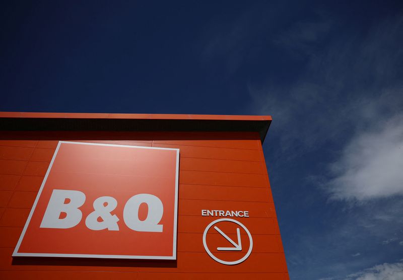 © Reuters. FILE PHOTO: Signage is seen outside a B&Q DIY retail store in Manchester, Britain, June 14, 2024. REUTERS/Phil Noble/File Photo