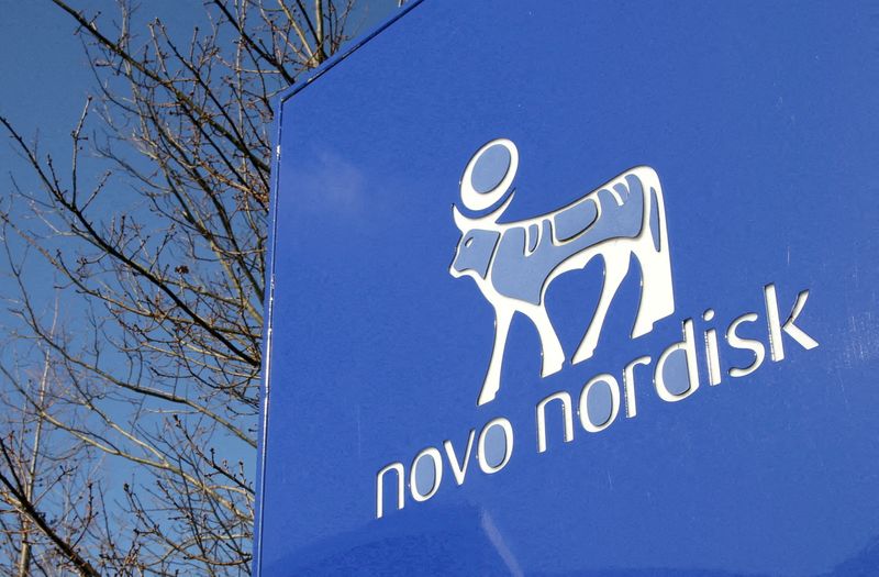 © Reuters. A view shows the logo of Novo Nordisk at the company's office in Bagsvaerd, on the outskirts of Copenhagen, Denmark, March 8, 2024. REUTERS/Tom Little/File Photo