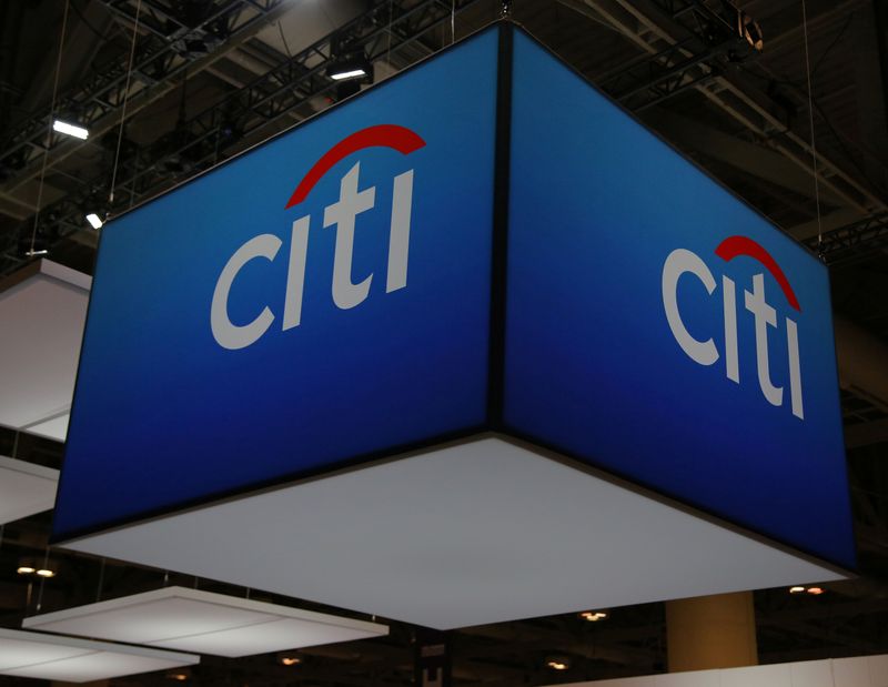 © Reuters. FILE PHOTO: The Citigroup Inc (Citi) logo is seen at the SIBOS banking and financial conference in Toronto, Ontario, Canada October 19, 2017. REUTERS/Chris Helgren/File Photo