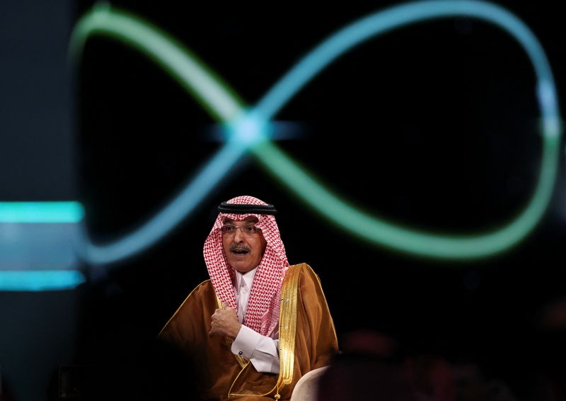 © Reuters. FILE PHOTO: Saudi Arabia's Minister of Finance Mohammed bin Abdullah Al-Jadaan attends the Future Investment Initiative (FII) in Riyadh, Saudi Arabia October 30, 2024. REUTERS/Hamad I Mohammed/File Photo