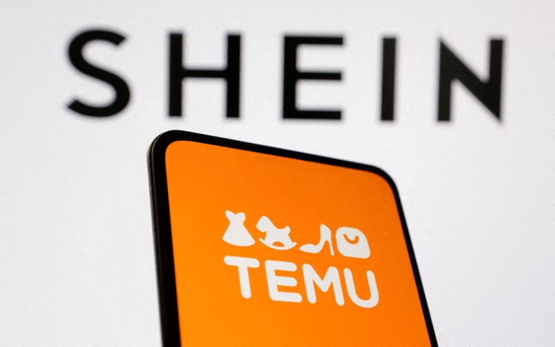 © Reuters. FILE PHOTO: Shein and Temu logos are seen in this illustration taken August 22, 2024. REUTERS/Dado Ruvic/Illustration/File Photo