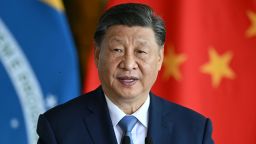 China's President Xi Jinping speaks in Brasilia on November 20, 2024.