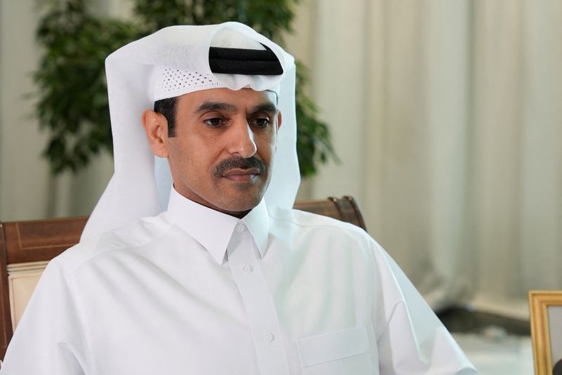 © Reuters. FILE PHOTO: QatarEnergy CEO and Qatar's Minister of Energy Saad al-Kaabi sits during a private interview with Reuters, in Doha, Qatar, November 21, 2022. REUTERS/Imad Creidi/File Photo