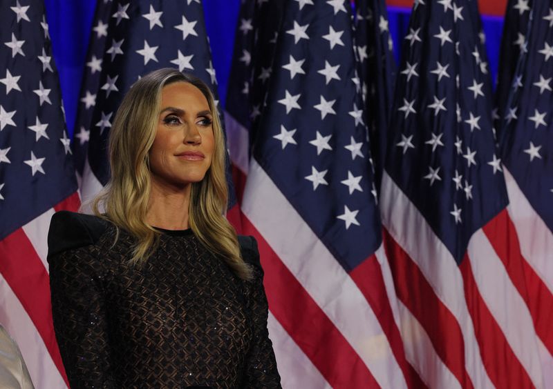 © Reuters. FILE PHOTO: Lara Trump looks on during Republican presidential nominee and former U.S. President Donald Trump's rally, at the Palm Beach County Convention Center in West Palm Beach, Florida, U.S., November 6, 2024. REUTERS/Brian Snyder/File Photo