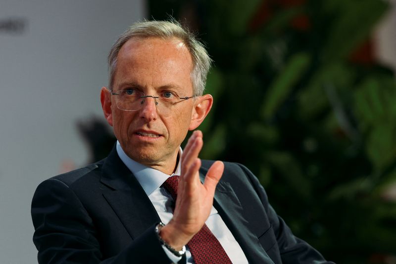 © Reuters. Benedetto Vigna, CEO of Ferrari, speaks during the Reuters NEXT conference, in New York City, U.S., December 10, 2024. REUTERS/Mike Segar