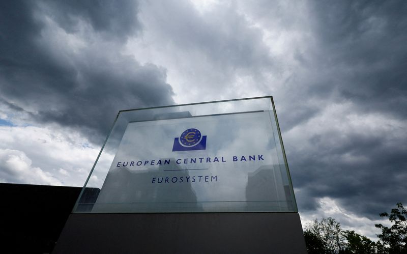 © Reuters. FILE PHOTO: Dark clouds are seen over the building of the European Central Bank (ECB) in Frankfurt, Germany, June 6, 2024.    REUTERS/Wolfgang Rattay/File Photo