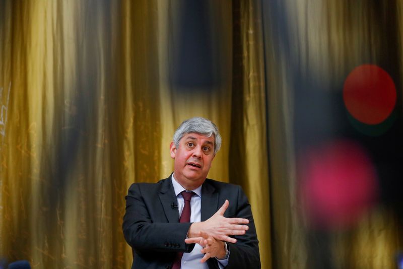 © Reuters. FILE PHOTO: European Central Bank (ECB) governing council member Mario Centeno speaks during an interview with Reuters, in Lisbon, Portugal, March 15, 2021. REUTERS/Pedro Nunes/File Photo