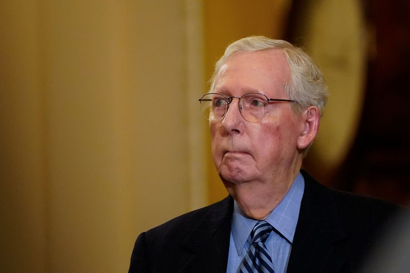 © Reuters. FILE PHOTO: U.S. Senate Minority Leader Mitch McConnell (R-KY) holds a press conference at the U.S. Capitol in Washington, U.S., November 19, 2024. REUTERS/Elizabeth Frantz/File Photo