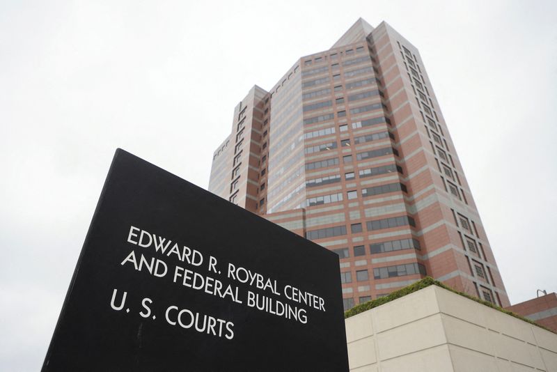 © Reuters. FILE PHOTO: A general view of the Edward R. Roybal Federal Building and United States Courthouse, in Los Angeles, California, U.S., April 12, 2024. REUTERS/David Swanson/File Photo