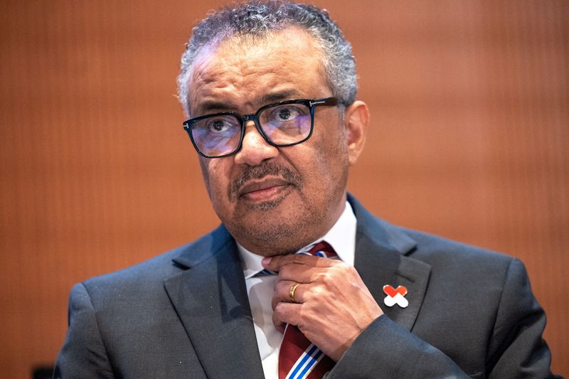 © Reuters. FILE PHOTO: Director-General of the World Health Organisation (WHO) Dr. Tedros Adhanom Ghebreyesus attends the World Health Assembly at the United Nations in Geneva, Switzerland, May 27, 2024. REUTERS/Denis Balibouse/File Photo