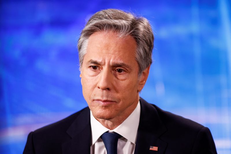 © Reuters. FILE PHOTO: U.S. Secretary of State Antony Blinken attends an interview, in Brussels, Belgium December 4, 2024. REUTERS/Johanna Geron/File Photo