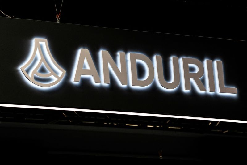 © Reuters. FILE PHOTO: Signage for Anduril is seen during the Association of the United States Army annual meeting and exposition at the Walter E. Washington Convention Center in Washington, U.S., October 14, 2024. REUTERS/Nathan Howard/File Photo