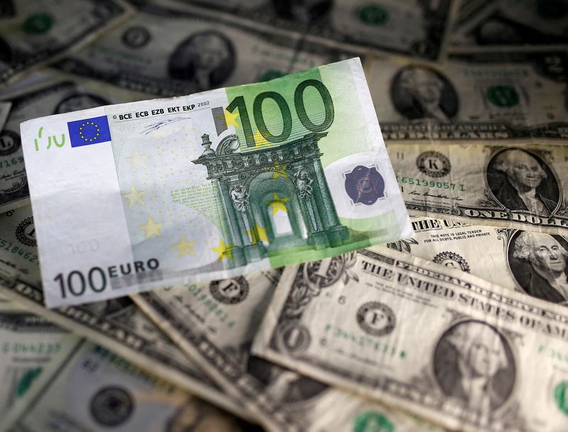 © Reuters. FILE PHOTO: U.S. dollar and Euro notes are seen in this November 7, 2016 picture illustration. REUTERS/Dado Ruvic/File Photo