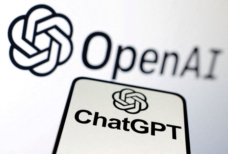 © Reuters. FILE PHOTO: OpenAI and ChatGPT logos are seen in this illustration taken, February 3, 2023. REUTERS/Dado Ruvic/Illustration/File Photo