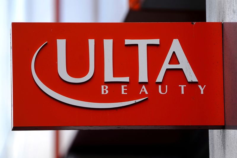 © Reuters. FILE PHOTO: An Ulta Beauty store sign is pictured in the Manhattan borough of New York City, New York, U.S., March 8, 2022.  REUTERS/Carlo Allegri/File Photo