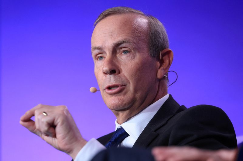 © Reuters. FILE PHOTO: Michael Wirth, Chairman and CEO, Chevron speaks at the Milken Conference 2024 Global Conference Sessions at The Beverly Hilton in Beverly Hills, California, U.S., May 6, 2024.  REUTERS/David Swanson/File Photo