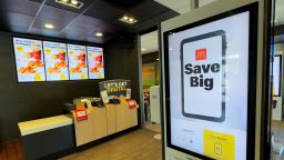 An automated screen to select and order your food is shown at a McDonald's restaurant, as California begins a new wage law that applies to fast-food chains with at least 60 locations nationwide to increase their minimum wage to $20 an hour for fast-food workers, in Del Mar, California, U.S., April 1, 2024.