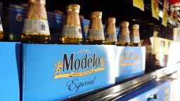 Bottles of Modelo Especial beer at a grocery store on June 14, 2023, in Los Angeles, California.