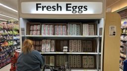 A customer shops for eggs at a grocery store on September 25, 2024, in San Rafael, California.