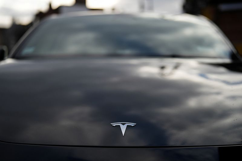 © Reuters. FILE PHOTO: A Tesla car is parked in the Meatpacking District of New York City, U.S., January 02, 2025. REUTERS/Adam Gray/File Photo