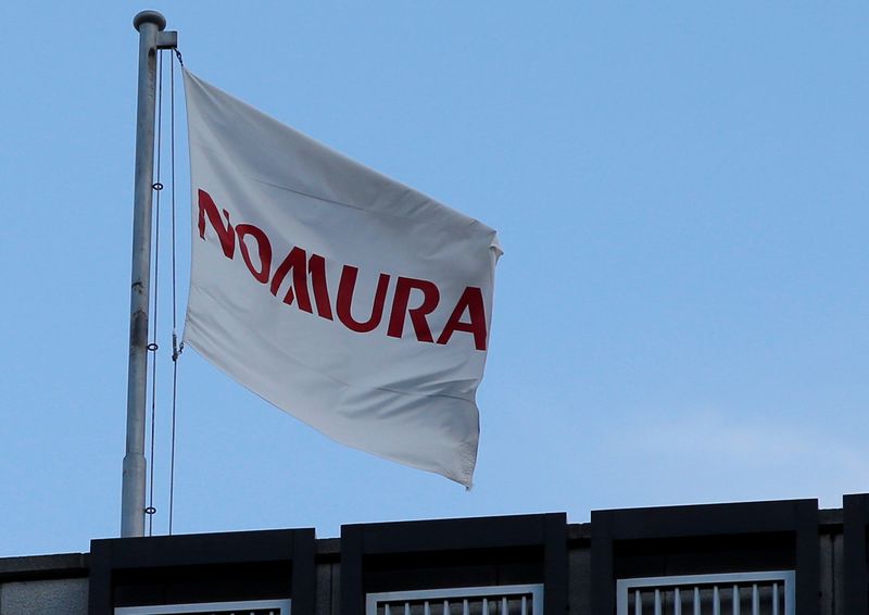 © Reuters. The logo of Nomura Securities is seen near the company's Head Office in Tokyo, Japan, November 28, 2016.    REUTERS/Toru Hanai/File Photo