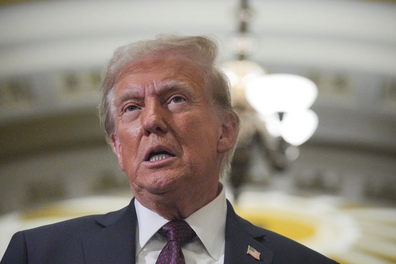 © Reuters. U.S. President-elect Donald Trump speaks after a meeting with Republicans in Congress at the U.S. Capitol building in Washington, U.S. January 8, 2025. REUTERS/Jeenah Moon/File Photo