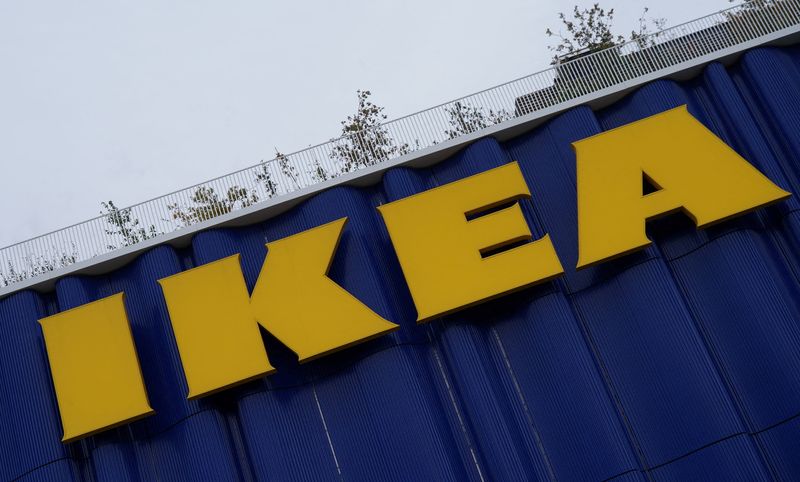 © Reuters. FILE PHOTO: A view of an Ikea sign on one of its branches in Copenhagen, Denmark, November 2, 2023. REUTERS/ Tom Little/File Photo