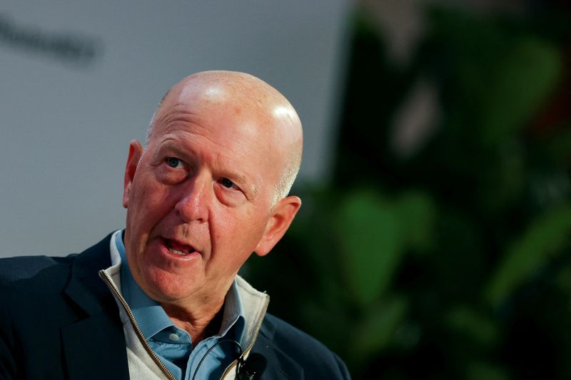 © Reuters. FILE PHOTO: David Solomon, CEO of Goldman Sachs, speaks during the Reuters NEXT conference, in New York City, U.S., December 10, 2024. REUTERS/Mike Segar/File Photo