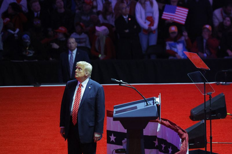 © Reuters. FILE PHOTO: U.S. President-elect Donald Trump attends a rally the day before he is scheduled to be inaugurated for a second term, in Washington, U.S., January 19, 2025. REUTERS/Brian Snyder/File Photo