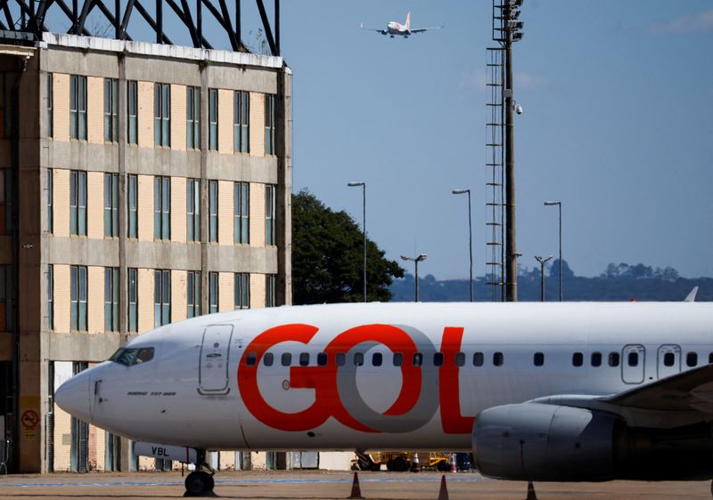 © Reuters. An airplane of Brazilian airline Gol is seen at Brasilia International Airport, in Brasilia, Brazil May 27, 2024.REUTERS/Adriano Machado/File Photo