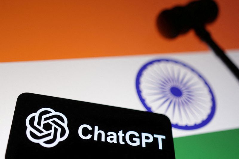 © Reuters. FILE PHOTO: Indian flag, ChatGPT logo and gavel are seen in this illustration taken, January 22, 2025. REUTERS/Dado Ruvic/Illustration/File Photo