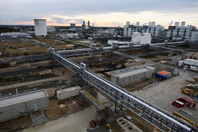 © Reuters. FILE PHOTO: A general view of a construction site at the BASF chemical industry company in Schwarzheide, Germany, November 1, 2022. REUTERS/Lisi Niesner/Pool/File Photo