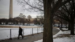 The Washington Monument is seen on the day it was announced U.S. President-elect Donald Trump's inauguration is being moved indoors due to dangerously cold temperatures expected on Monday, in Washington, U.S., January 17, 2025.