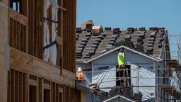 Homes under construction in Rancho Cordova, California, on July 22, 2024.